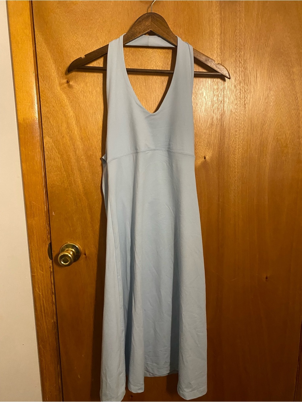 Patagonia Light Blue Sleeveless V-Neck Dress halter